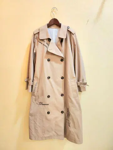 리스펙 그랑 산기 자수 롱 트렌치코트 베이지 2 사이즈
