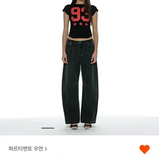 파르티멘토우먼 WASHED ROUNDING JEANS_BLACK