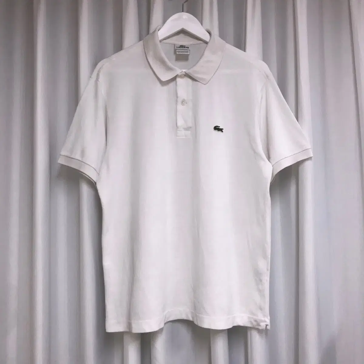 Lacoste 화이트 반팔 폴로 셔츠 (100)