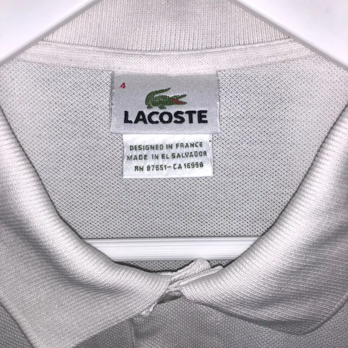 Lacoste 화이트 반팔 폴로 셔츠 (100)