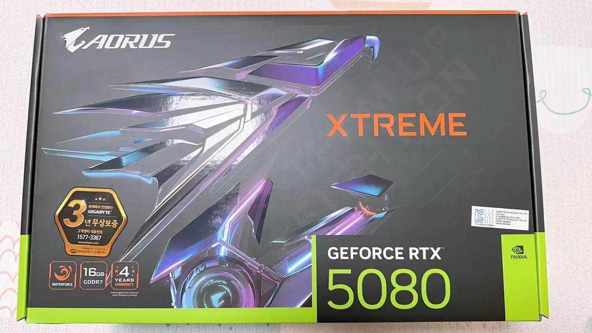 GIGABYTE AORUS RTX 5080 XTREME 워터포스  제이씨