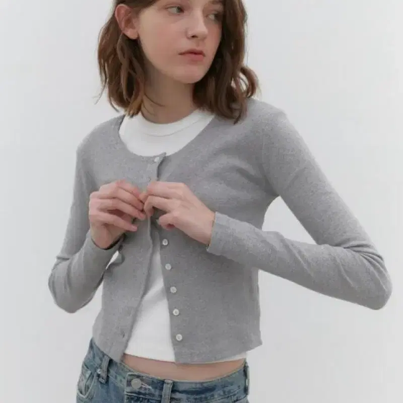 헤더먼트 Serena button cardigan (Grey)