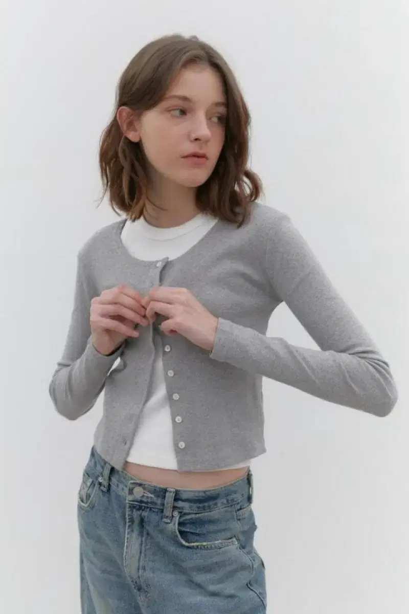 헤더먼트 Serena button cardigan (Grey)