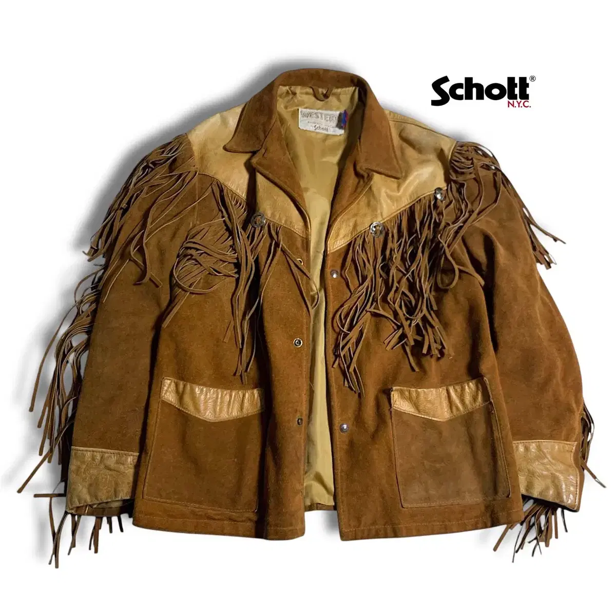 [L~XL] 80s Schott Western Fringe Jacket