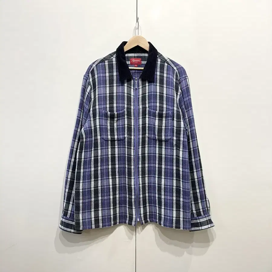 Supreme Plaid Thermal Zip Up Shirt