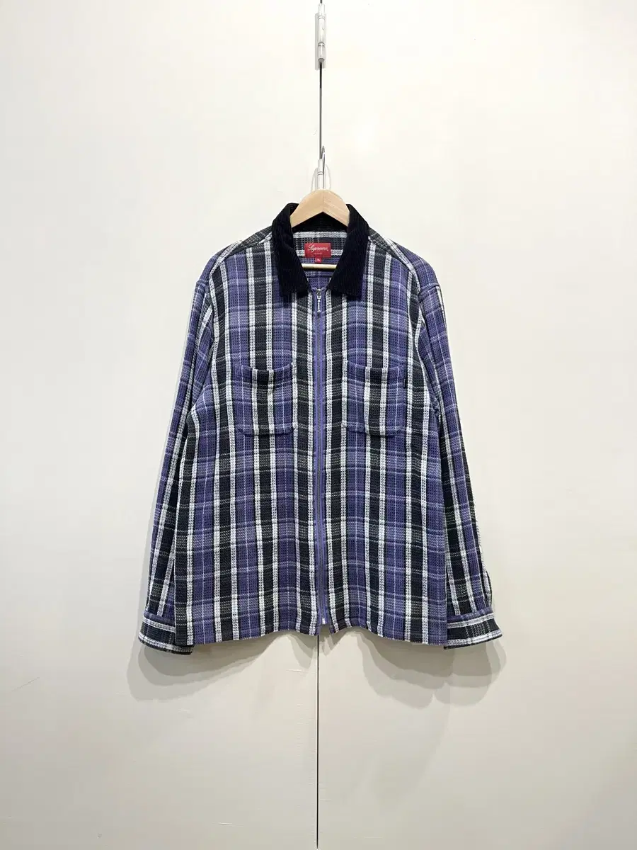 Supreme Plaid Thermal Zip Up Shirt