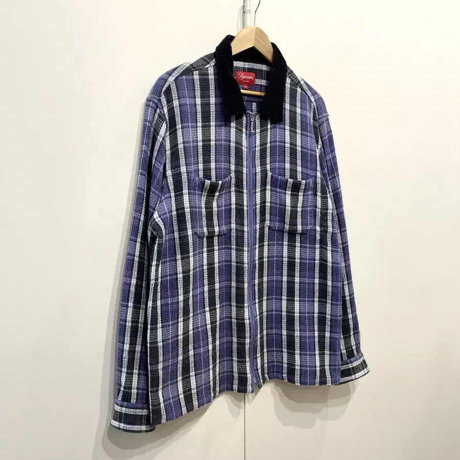 Supreme Plaid Thermal Zip Up Shirt