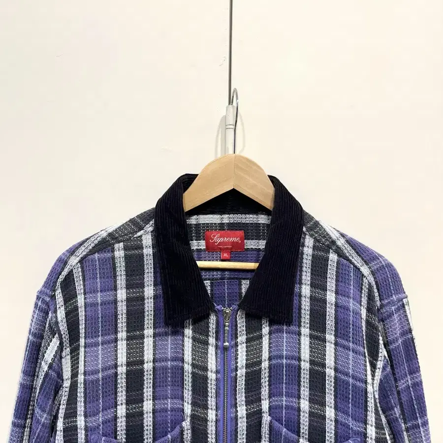 Supreme Plaid Thermal Zip Up Shirt