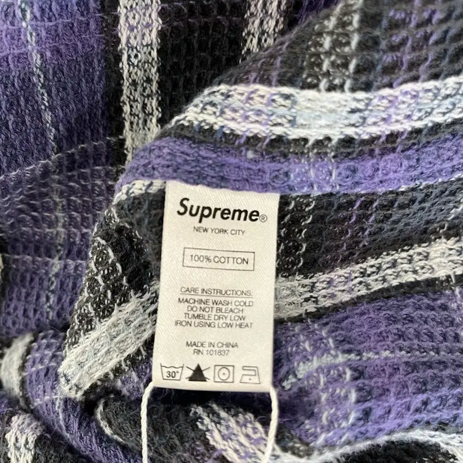 Supreme Plaid Thermal Zip Up Shirt