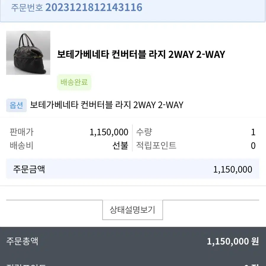 보테가베네타 컨버터블 라지 2-way