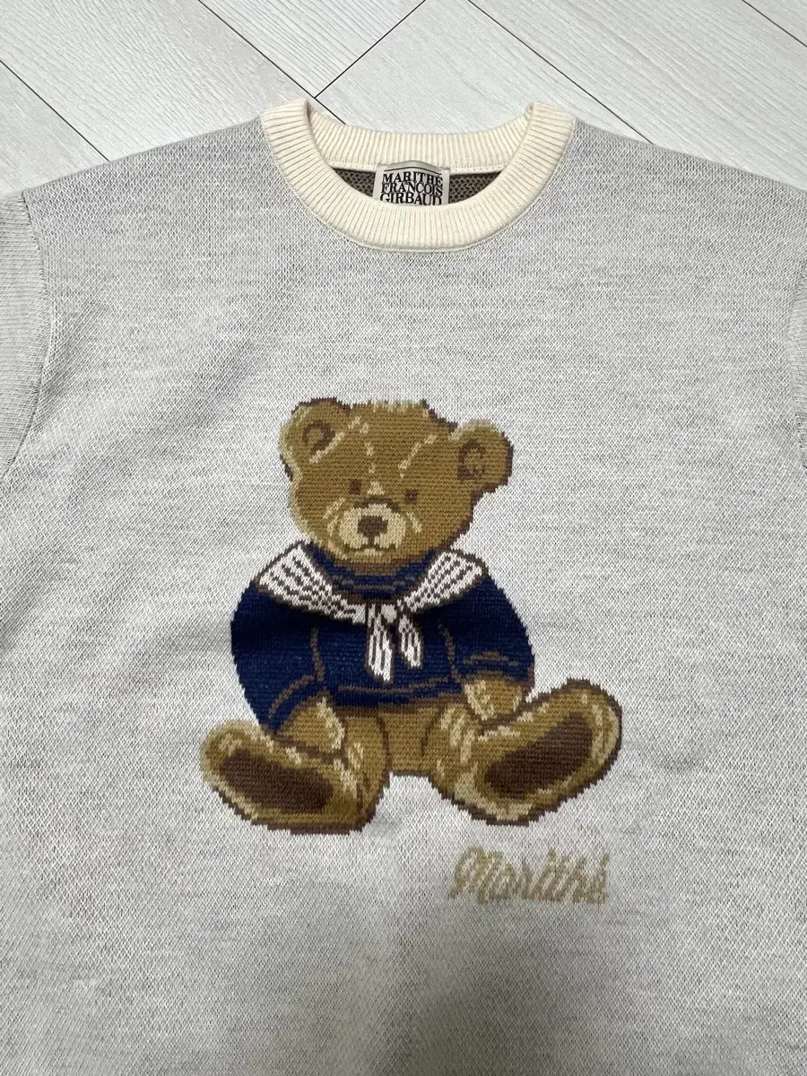 마리떼 DOODLE BEAR SWEATER ivory 곰돌이 니트