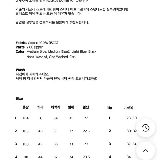 스테디에브리웨어 릴렉스드 데님팬츠 미디엄블루 2사이즈