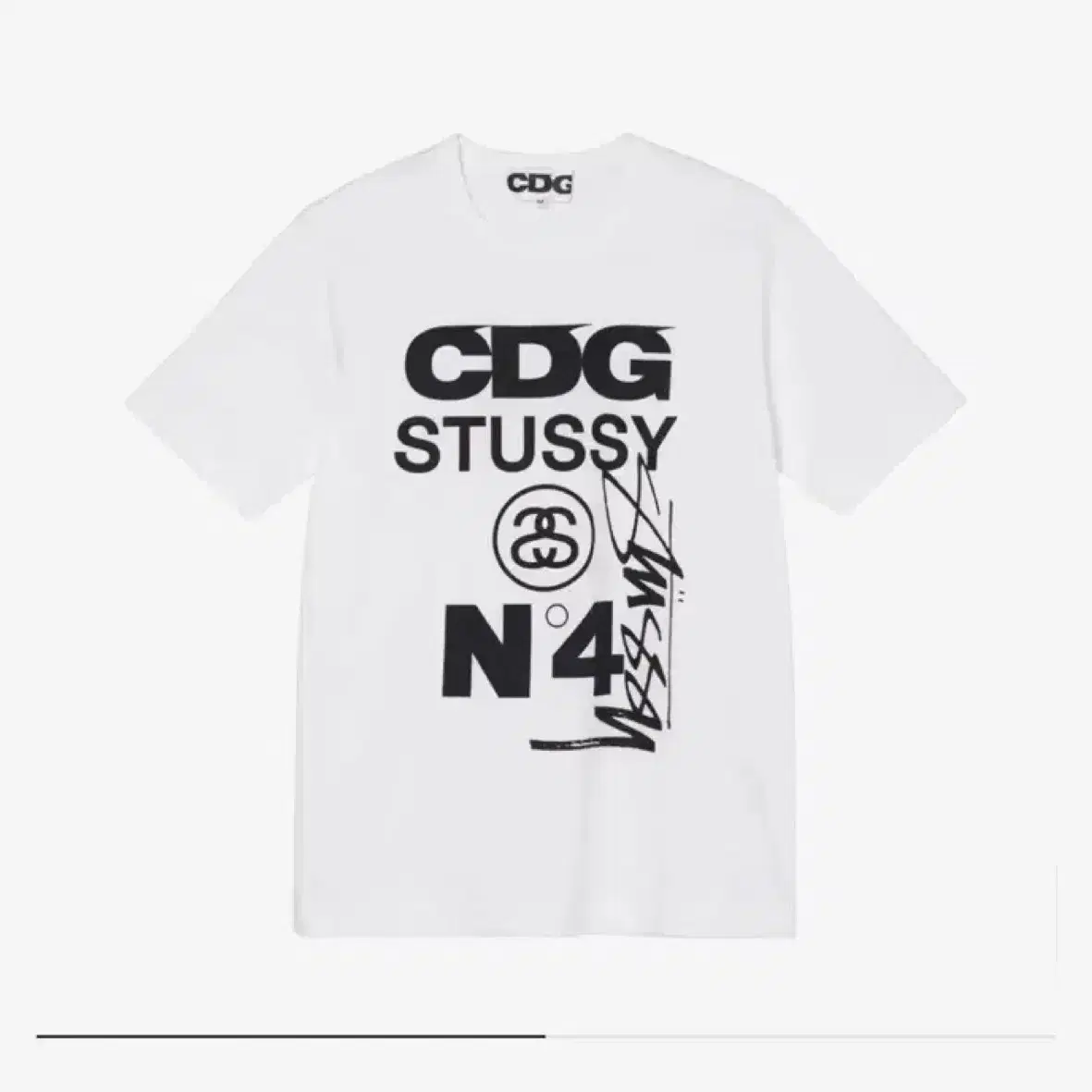 CDG x 스투시 티셔츠 화이트