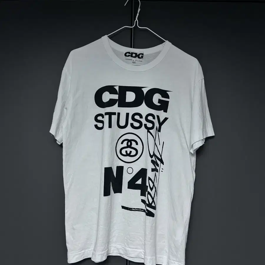 CDG x 스투시 티셔츠 화이트