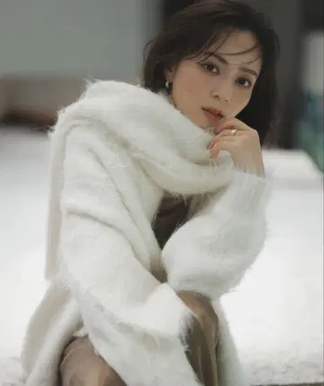 anuans 수리 알파카 니트 머플러