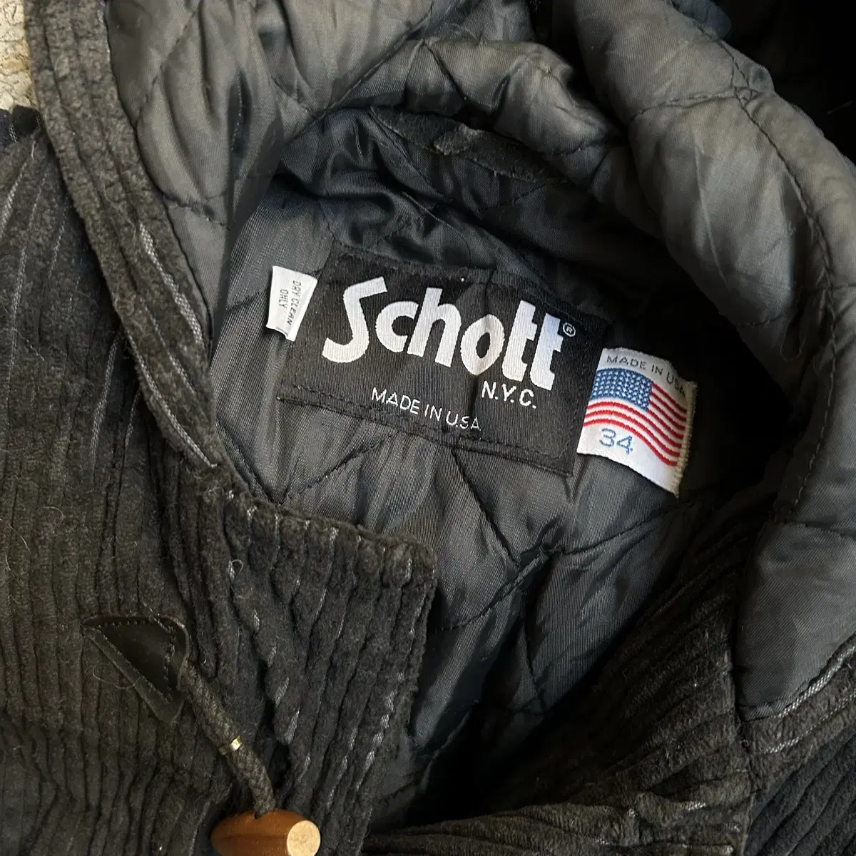 빈티지 USA schott 블랙 골덴 떡볶이 코트