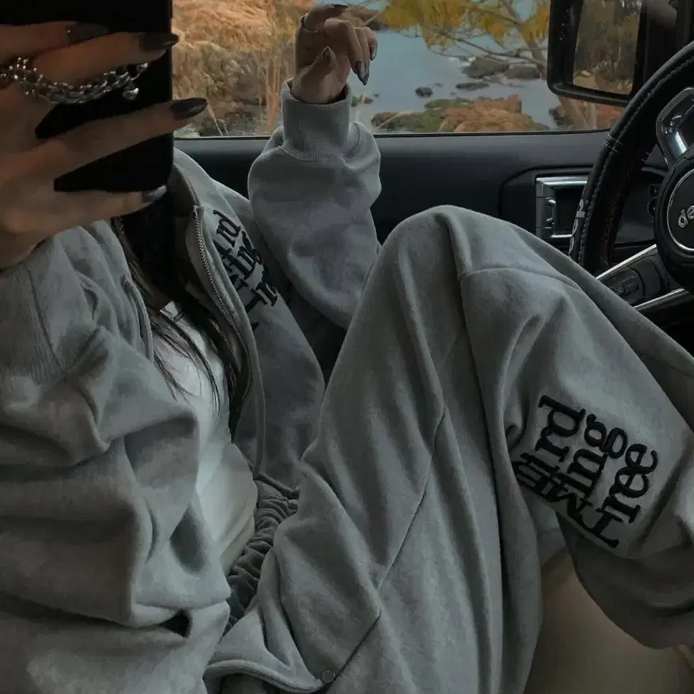 (셋업)트리밍버드 tmb square logo sweat 스퀘어 로고