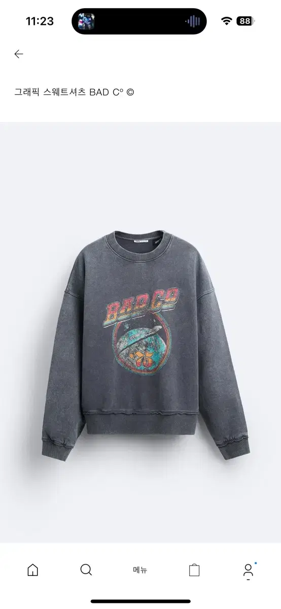 [L] ZARA Graphic Sweatshirt BAD C