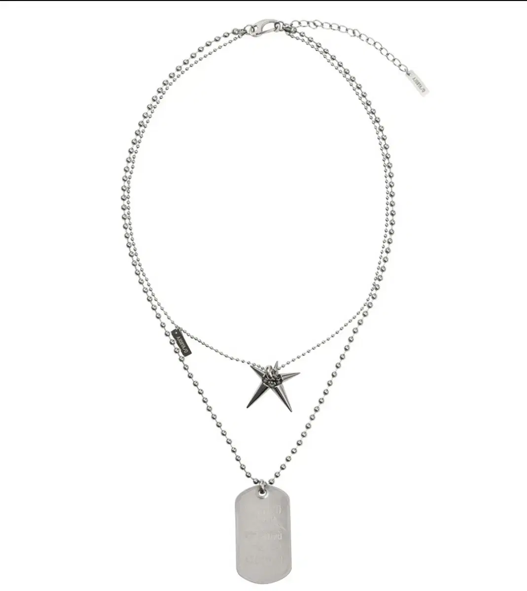 Dog Tag Layered Necklace [SILVER]