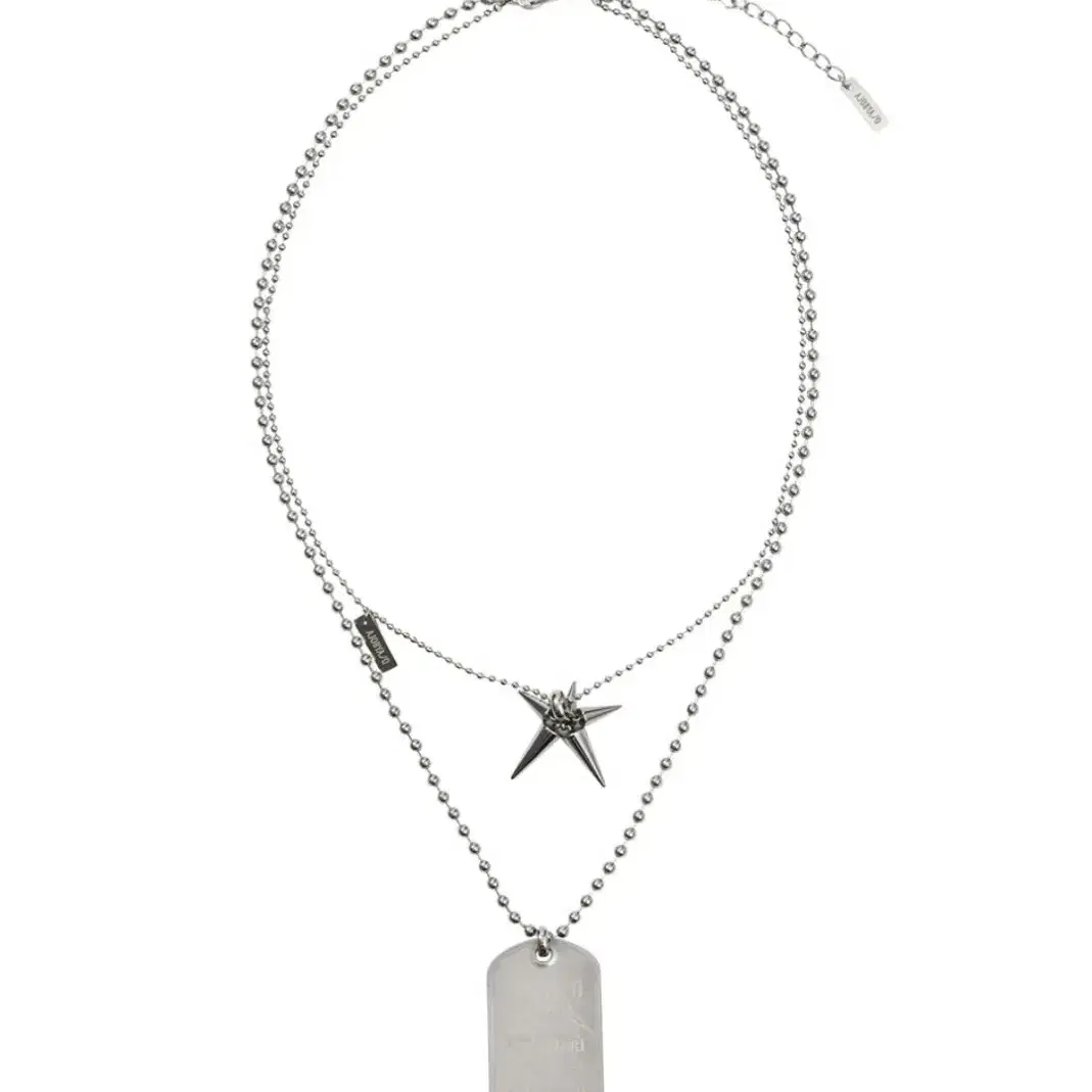 Dog Tag Layered Necklace [SILVER]