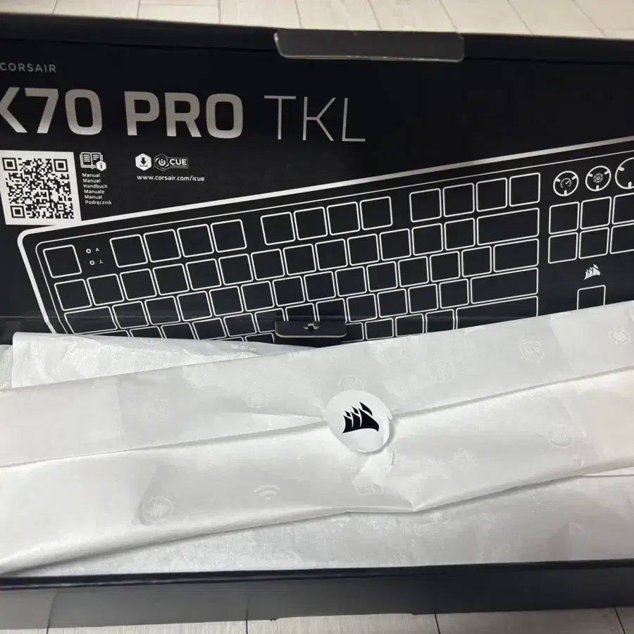 Corsair K70 PRO TKL 키보드 화이트 래피드트리거