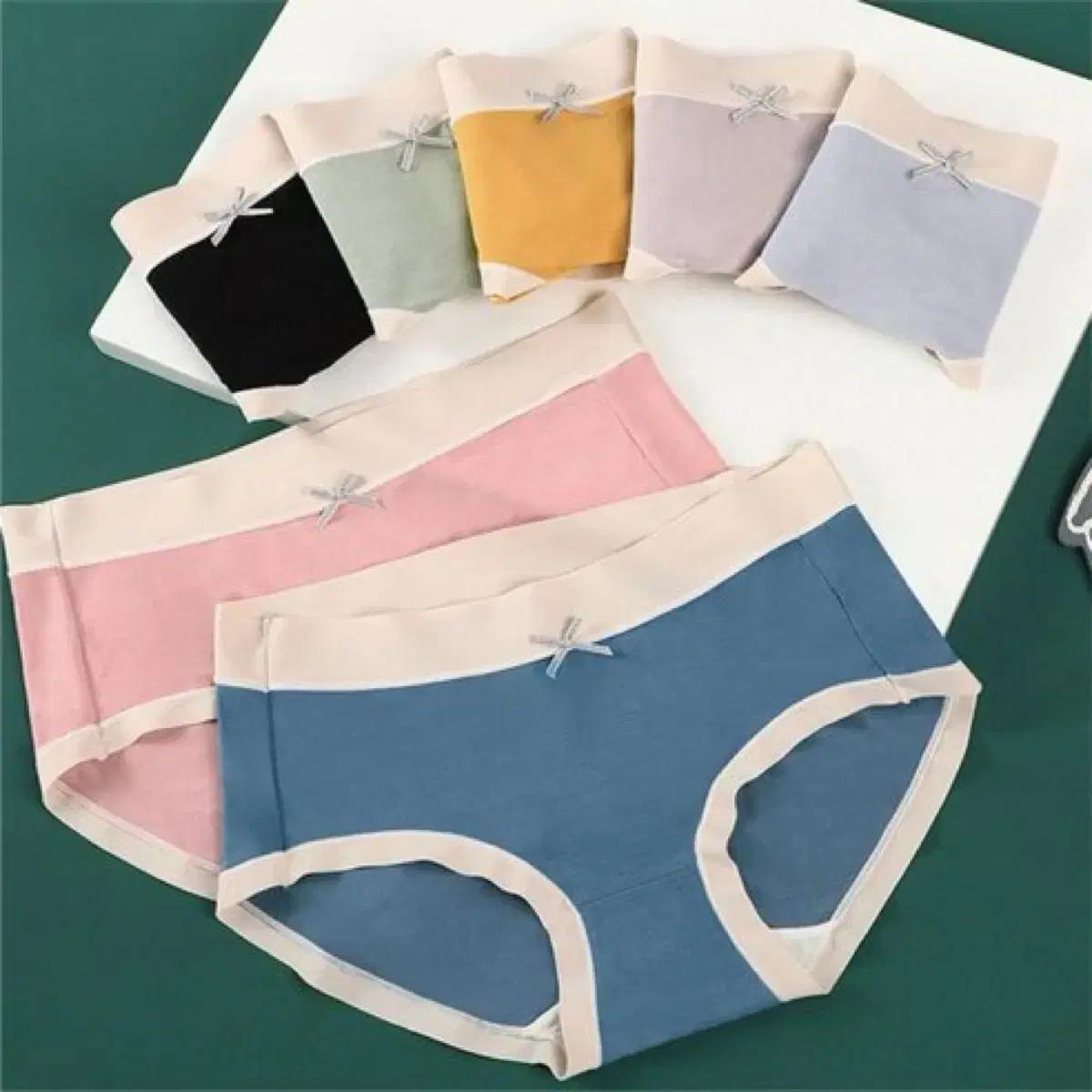 (L-XL) (7장 set) 리본 모달 팬티