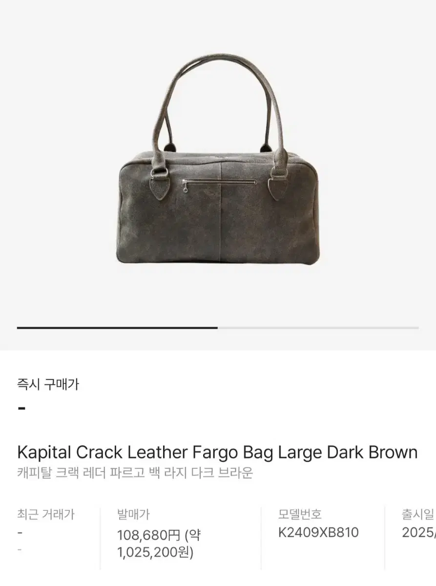 캐피탈 크렉 레더 라지 백(Kapital Crack Leather Bag