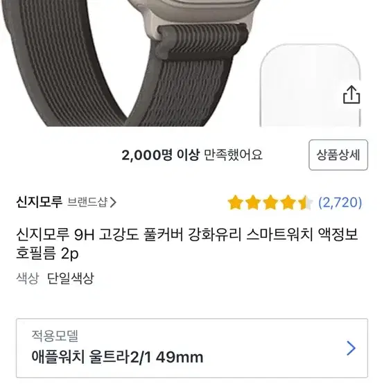 애플워치 울트라 49mm 케이스, 필름 세트