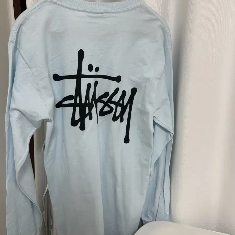 (완전희귀매물!!!!& 무보정) stussy 스투시 스카이블루 슬리브티