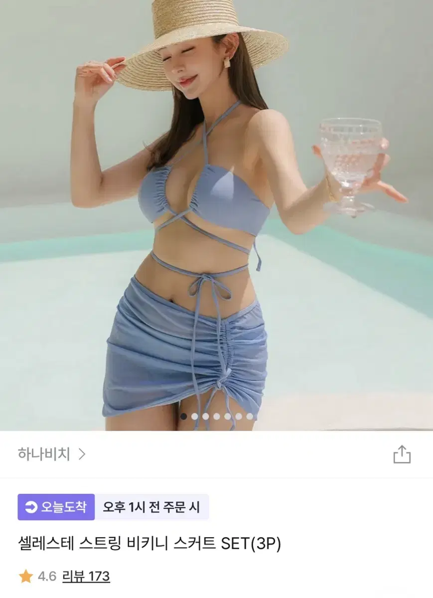 셀레스티 스트랩 비키니 스커트 세트 3P M