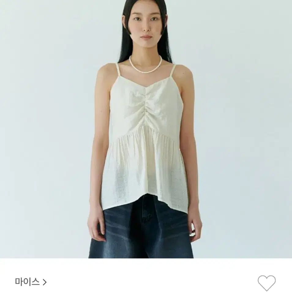 마이스 SHIRRING SLEEVELESS BLOUSE (IVORY)