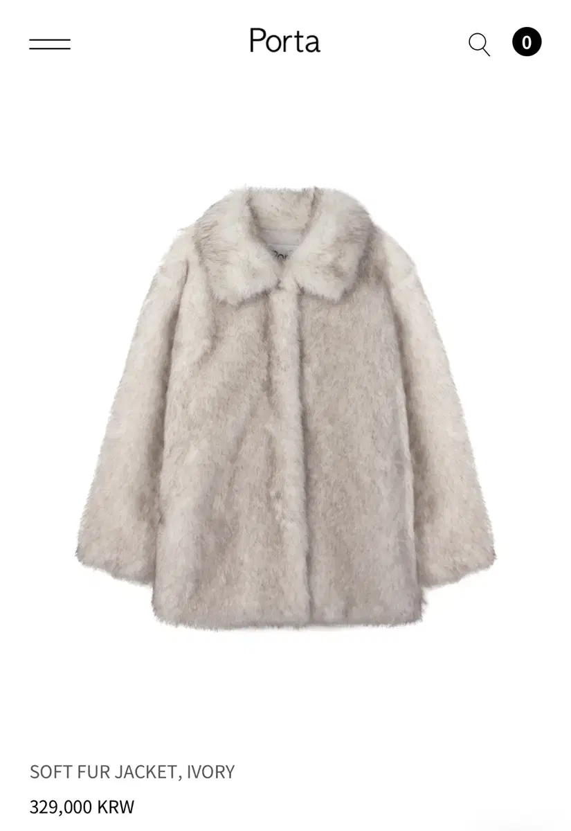 포르타 아이보리 퍼, Porta SOFT FUR JACKET, IVORY