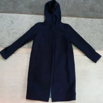 투모 롤랜드네이비 후드 부착 롱 코트 사이즈