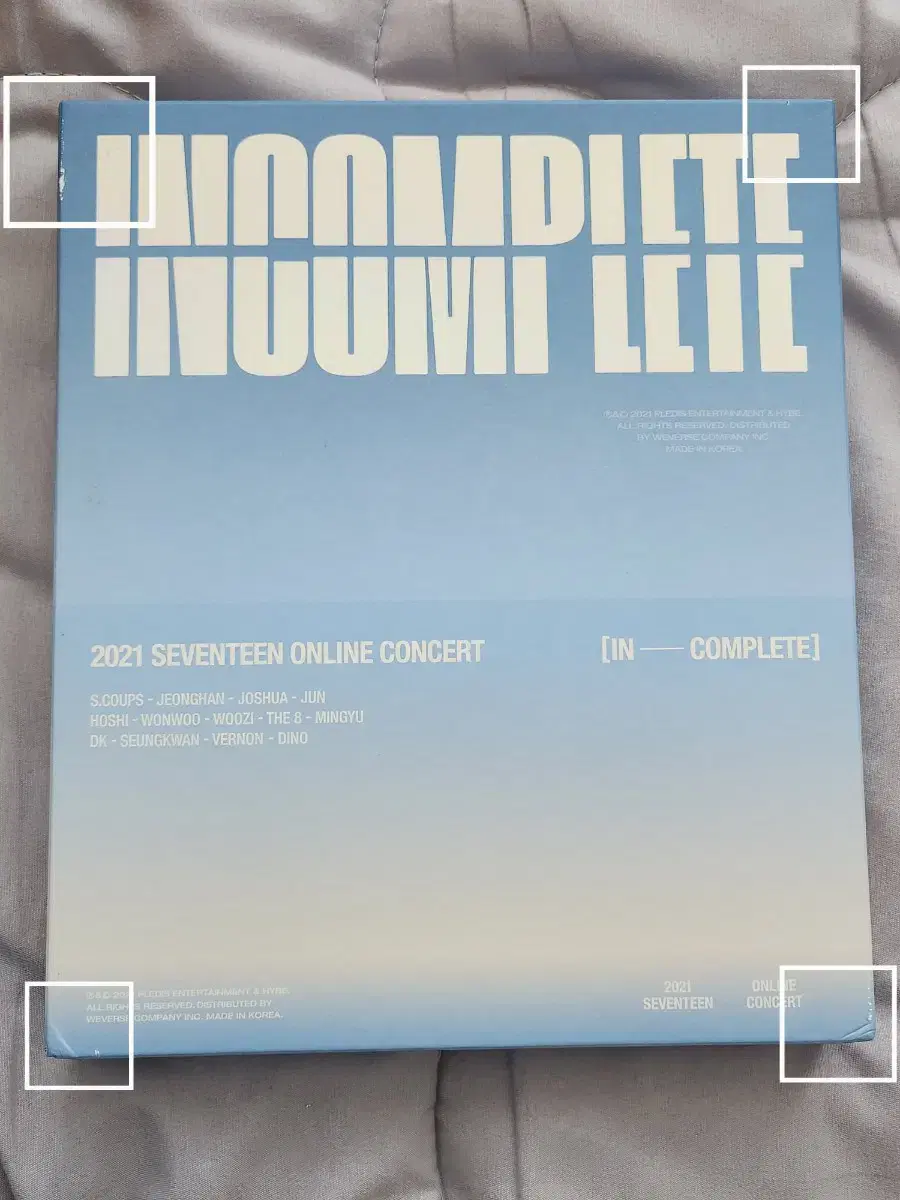 세븐틴 인컴플리트 incomplete 콘서트 DVD