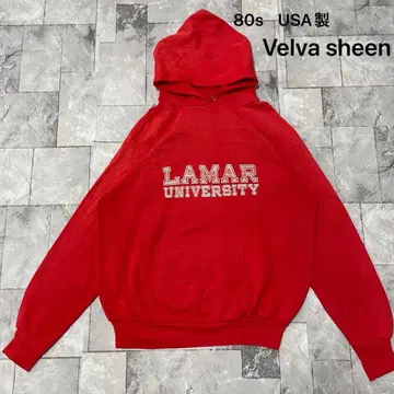 80년대 USA제 Velva Sheen 칼리지 로고 후드 맨투맨 티셔츠