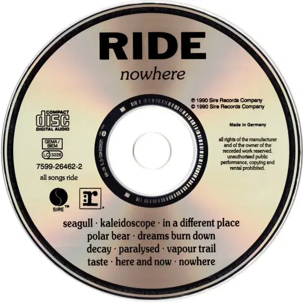 Ride - Nowhere (CD) 유럽반 2000 NM-