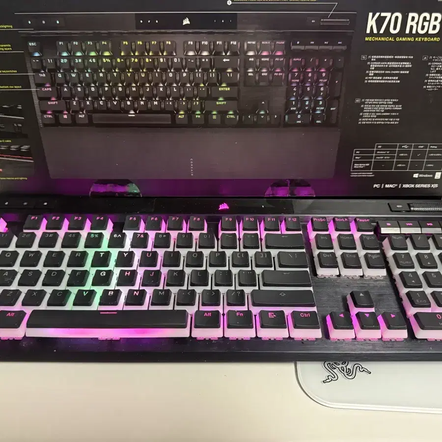 커세어 k70 RGB PRO 갈축 손윤활 및 흡음 방음 작업 완료