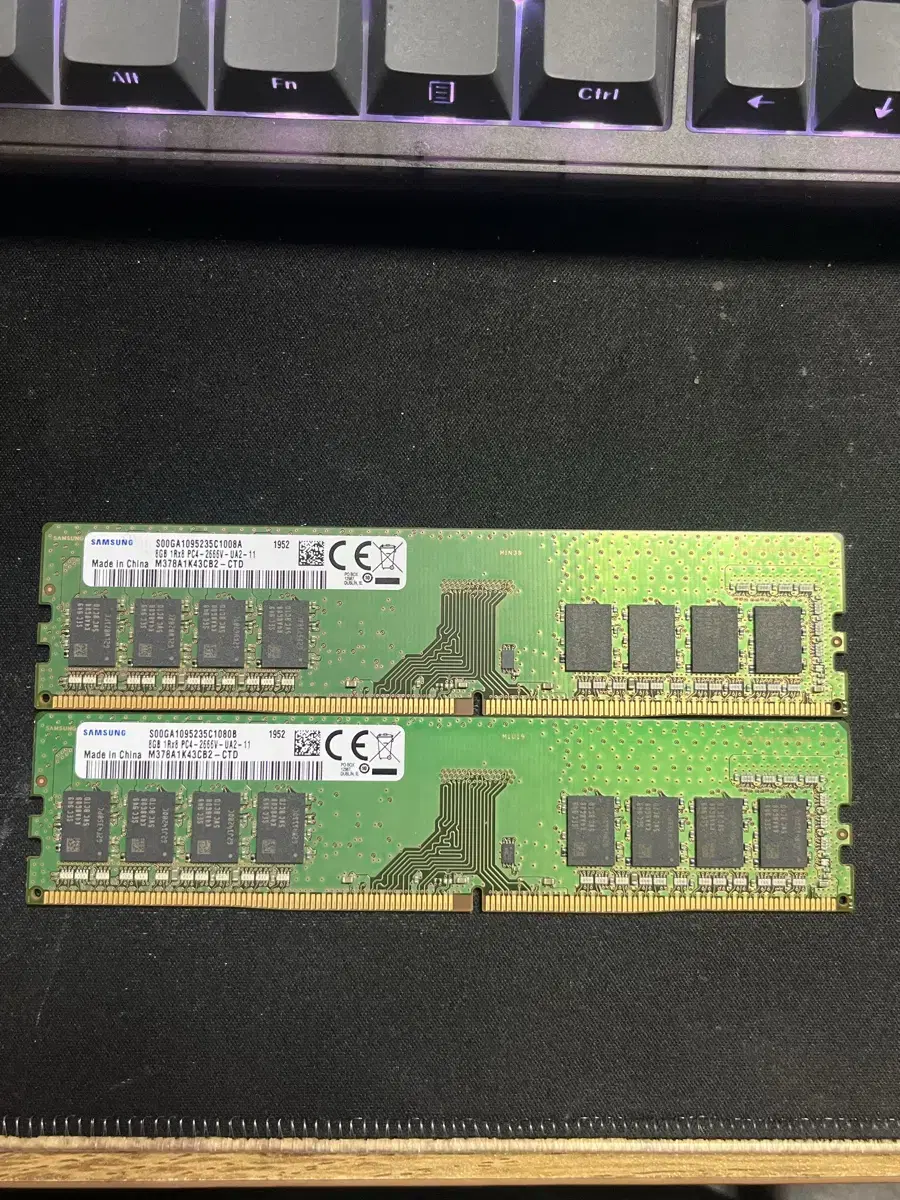 삼성 램 8GB 2개ㅣM378A1K43CB2-CTDㅣddr4 21300