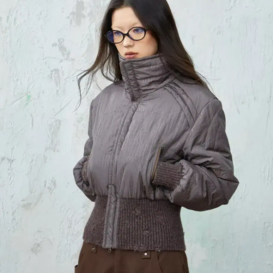 JIKOO Quilting Turtleneck Jacket