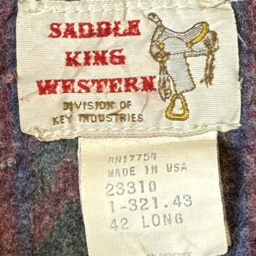 1980S SADDLE KING 웨스턴 데님 트러커 자켓 USA