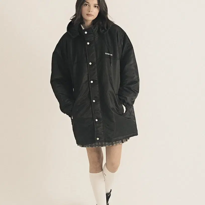 쓰리타임즈 Dumbo black parka 덤보 블랙 파카 패딩(L)