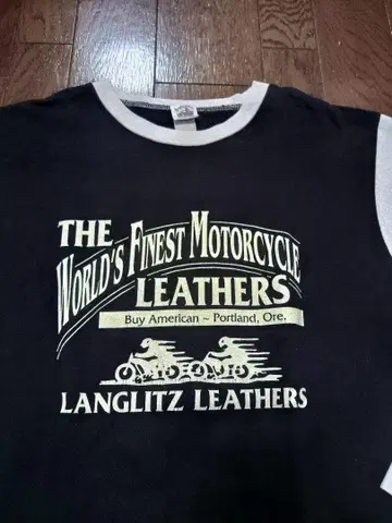 langlitz leathers 롱T 긴팔 블랙 화이트 래글런