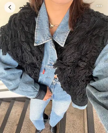 UNGRID 루프 원사 니트 조끼 black