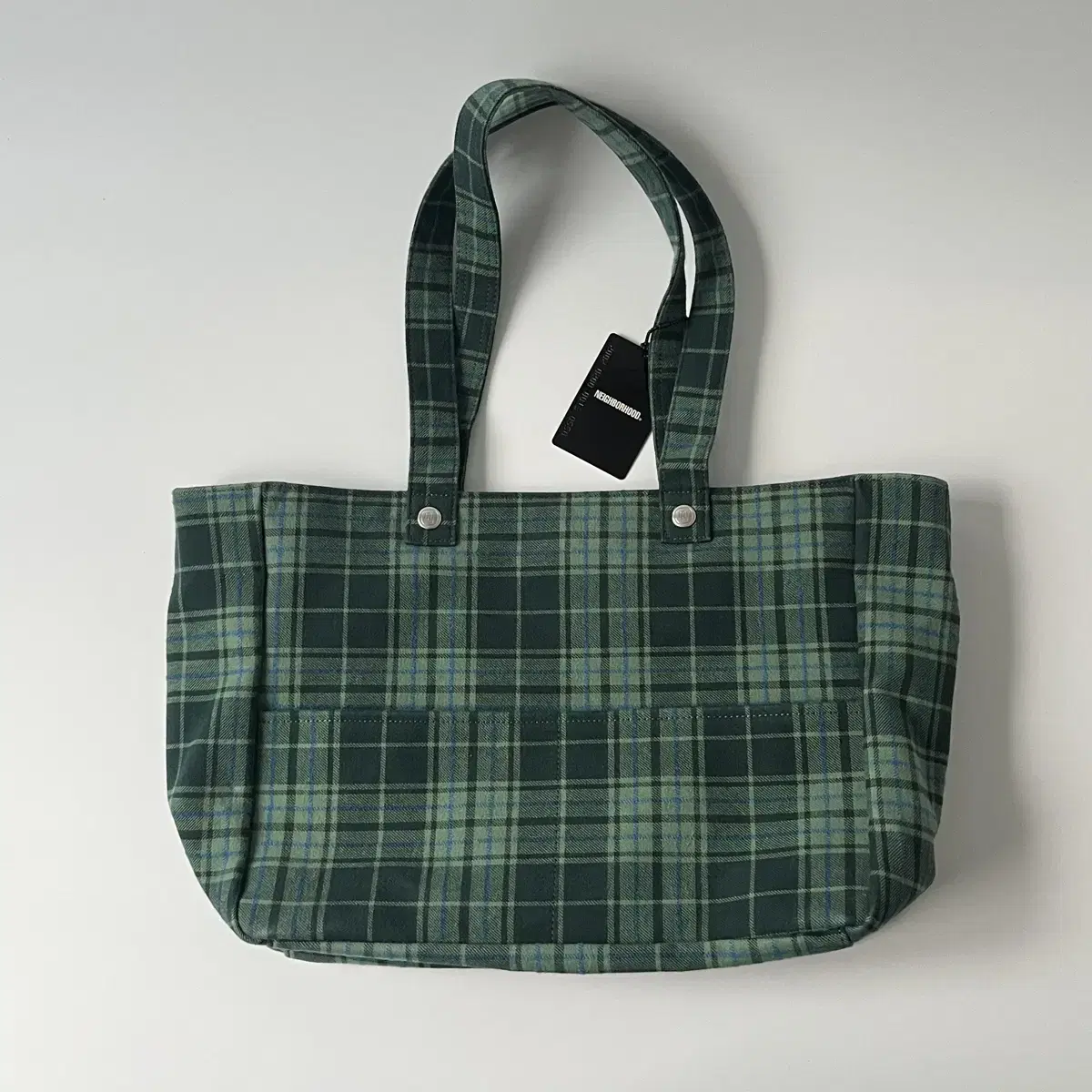 요시다포터 x 네이버후드 - cotton check tote bag