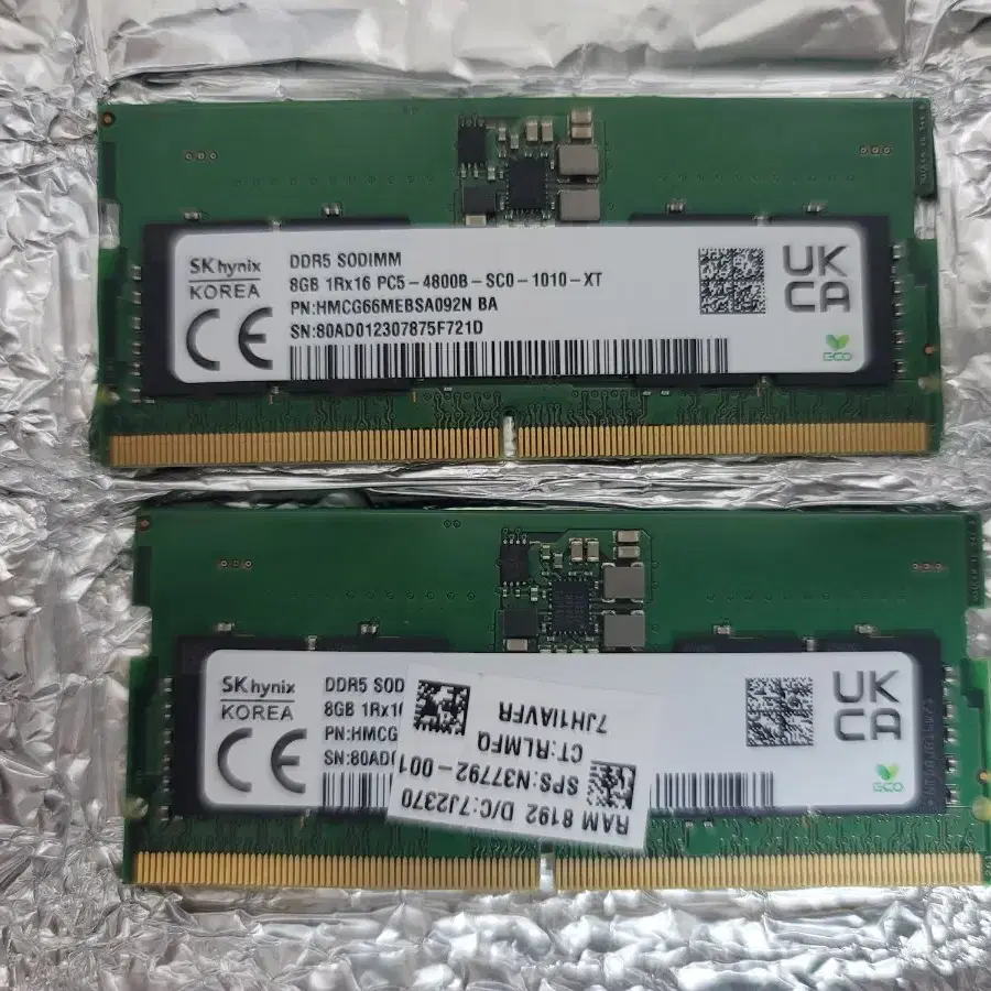 DDR5 노트북램 SK하닉 8GB * 2