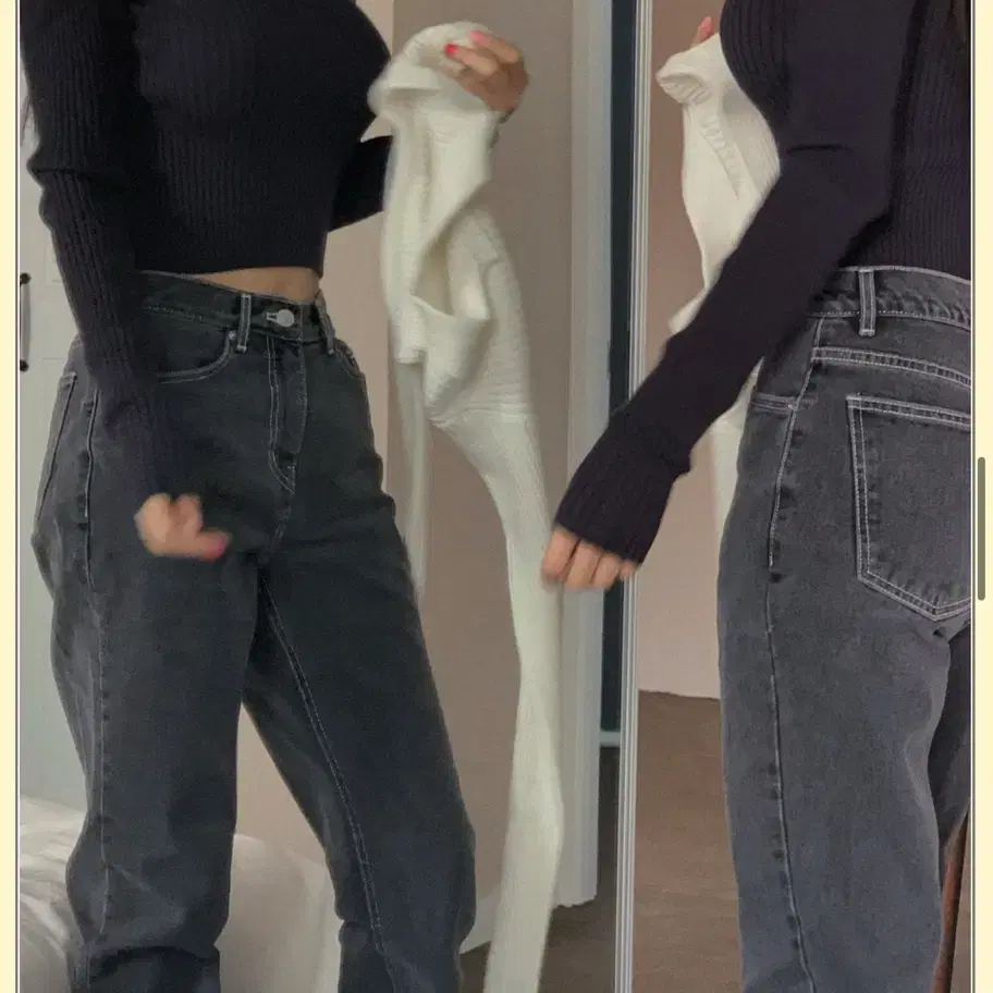 새상품) 페일제이드 collared knit top 네이비