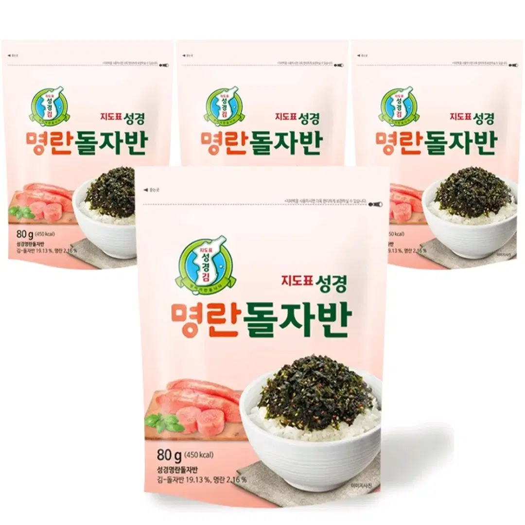 지도표성경 명란돌자반, 80g, 4개