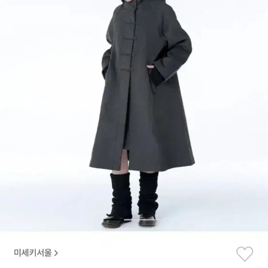 미세키서울 hoodie long duffle coat 차콜