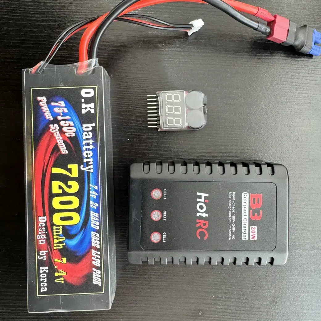 Rc카 7200mAh 배터리 충전기 세트