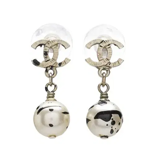 CHANEL A64626 Graffiti Painting Pearl Drop Earrings